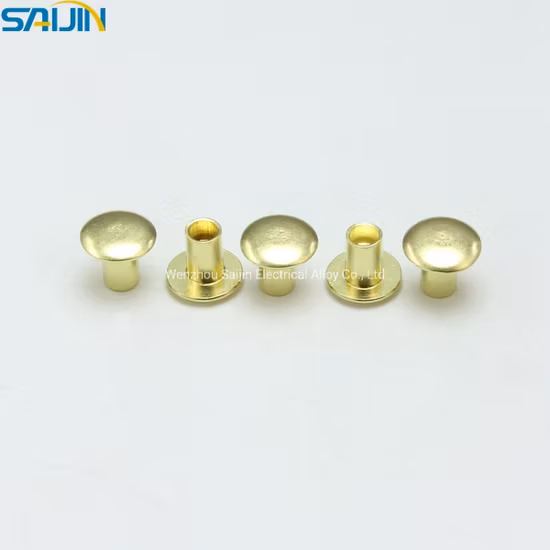 Custom Made Electrolytic Semi Tubular Copper Contact Rivets