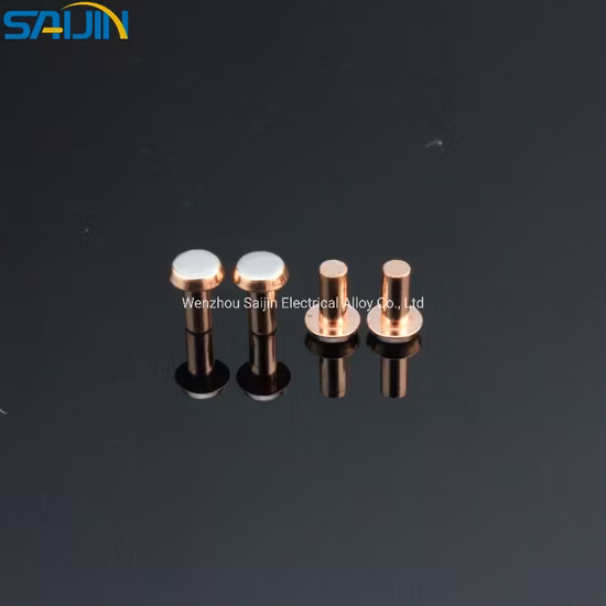 Factory Direct Sale Switch Contact Rivets Small Resistance 16A Agni90/10 Copper Based Bi-Metallic Electrical Contact Rivets